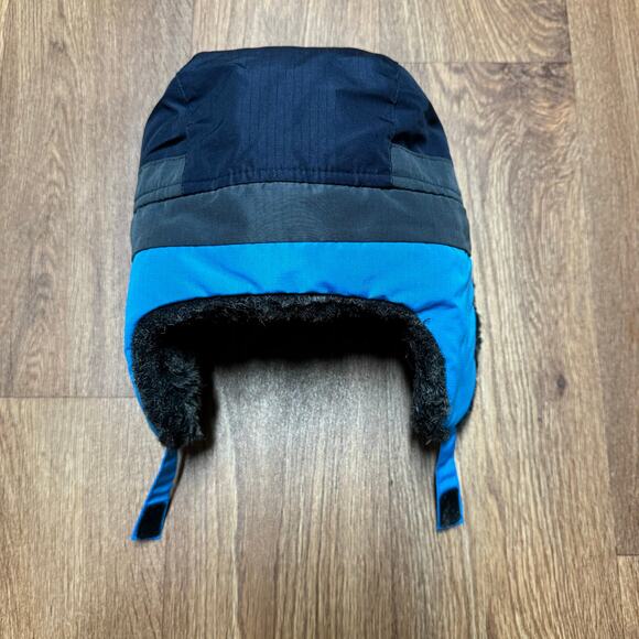 Children’s Place Winter Trapper Hat Toddler Size 2T/3T Blue Black Gray Ear Cover - Picture 2 of 6